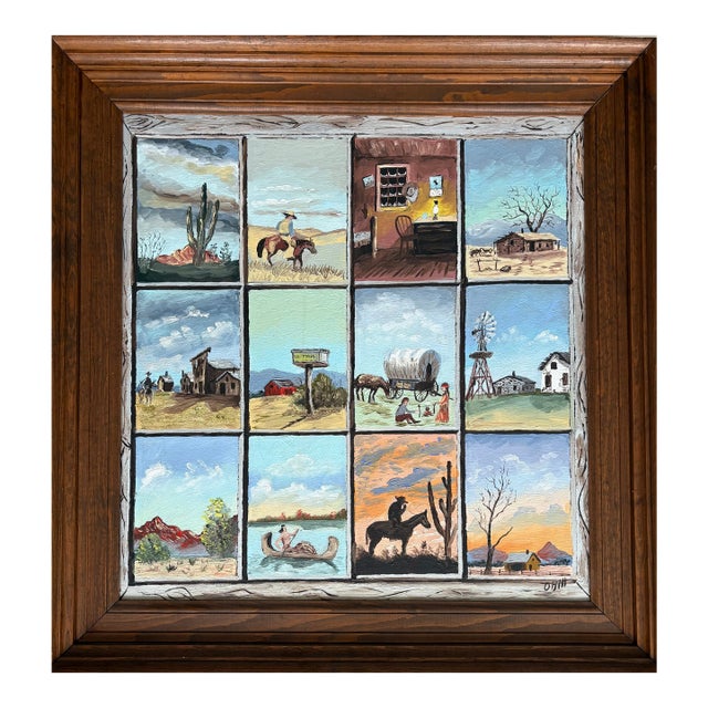 Vintage Oil Painting - Visions of America For Sale