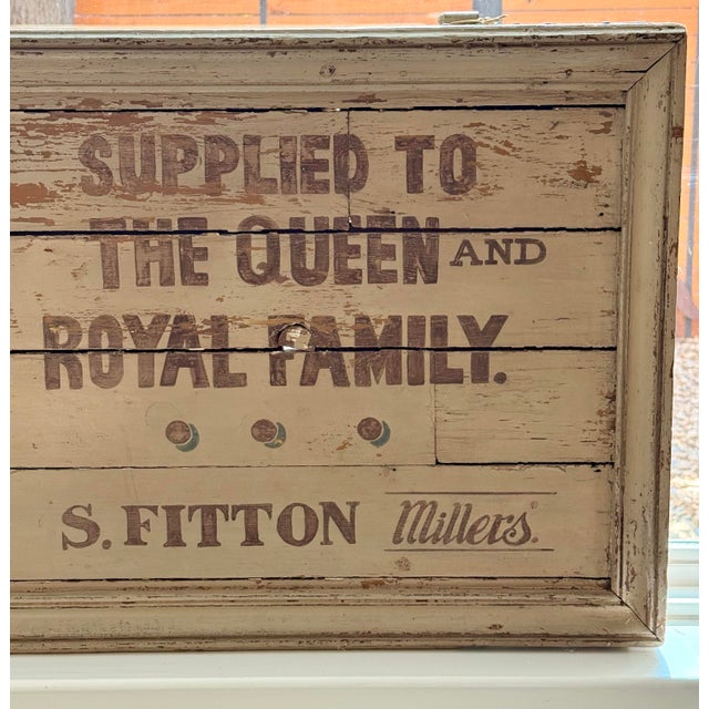 Late 1800s Antique Victorian English Monumental ‘Hovis Bread’ General Store Trade Advertising Sign, Hand Painted on a Door Panel For Sale - Image 4 of 12