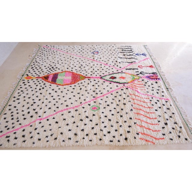 2020s Moroccan Neon Wool Rug - 8.6 X 7.1 Ft For Sale - Image 5 of 11