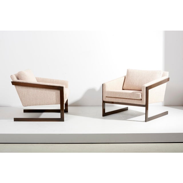 Set of Silver Craft Cantilever Bronze Lounge Chairs, Usa, 1970s For Sale - Image 3 of 17