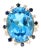 21.50 Carat Blue Topaz Diamond Yellow Gold Cocktail Ring For Sale