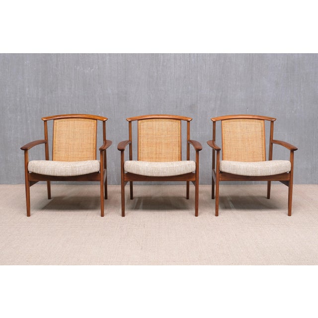 Mid-Century Modern Dallas Armchair in Teak and Cane by Folke Ohlsson for Dux, Sweden, 1960s For Sale - Image 3 of 14