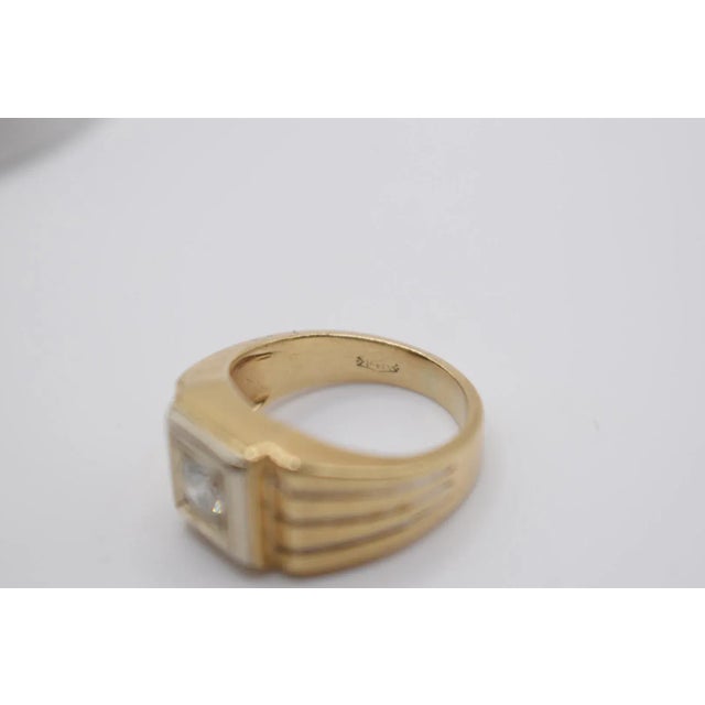 Mid 20th Century Men's Gold Diamond Ring, Size 8.25 For Sale - Image 4 of 8