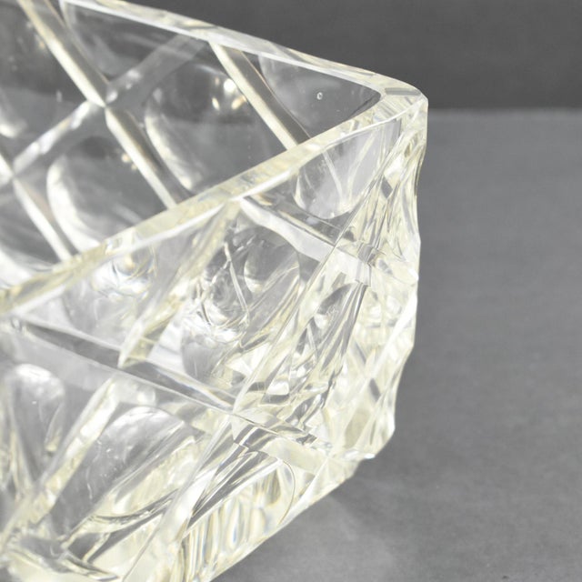 Art Deco Etched Crystal Centerpiece Decorative Bowl, France 1930s For Sale - Image 9 of 10