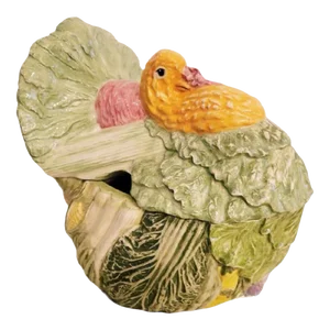 Vintage Ceramic Vegetable Turkey Fitz and Floyd Style Regency Soup Tureen
