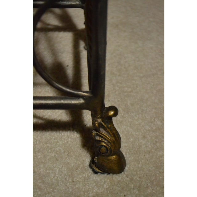 Vintage Maitland Smith Brass Bronze Horse Head Equestrian Wine Rack Leather Tray For Sale - Image 13 of 13
