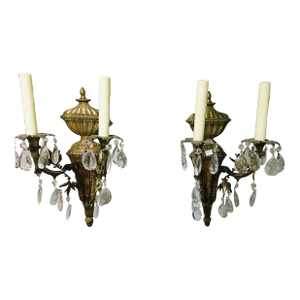 Pair of 1940s French Bronze Sconces