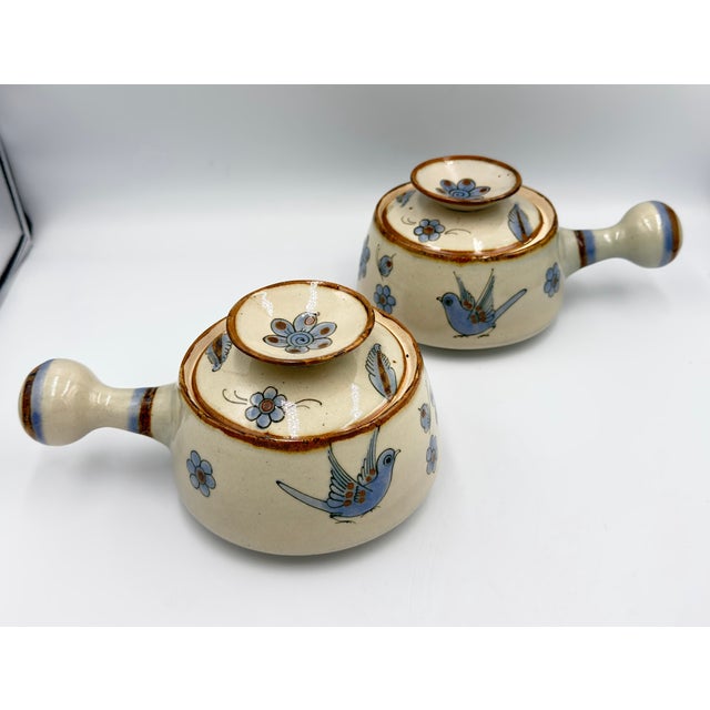 1960s Ken Edwards El Palomar Tonala Pottery Covered Casserole Serving Dishes - 2pc For Sale - Image 4 of 11
