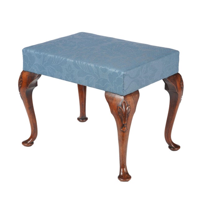 English Queen Anne Upholstered Stool, C. 1850 For Sale In Chicago - Image 6 of 12