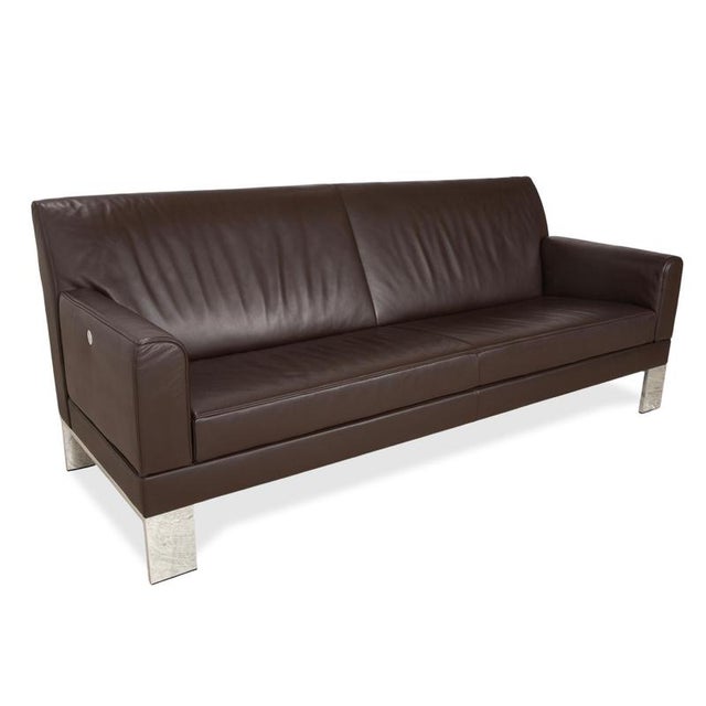 Modern Glove JR-8900 3-Seater Sofa in Leather and Chrome from Jori For Sale - Image 3 of 18