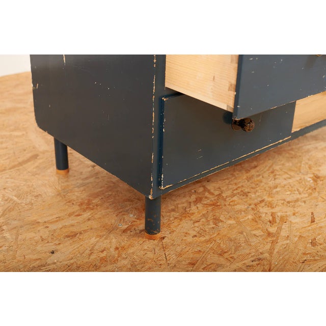 Fir Chest of Drawers with Steel Tube Legs and Wooden Ends For Sale - Image 9 of 16