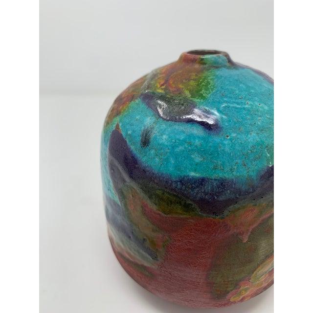Ceramic Mid 20th Century Colorful Ceramic Bud Vase For Sale - Image 7 of 11