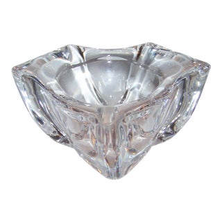 Vintage Daum France Crystal Sculpture Trinket Holder For Sale