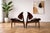 Striking pair of vintage Mid Century Modern Clam Chairs designed by Seymour James Wiener for Kodawood, c. 1960s. These...