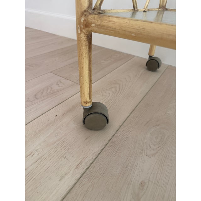 Vintage Faux Bamboo Metal Bar Cart For Sale In Miami - Image 6 of 6