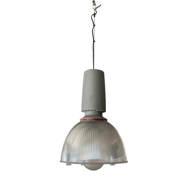 Industrial Pendant Light in Aluminum, 1970s For Sale