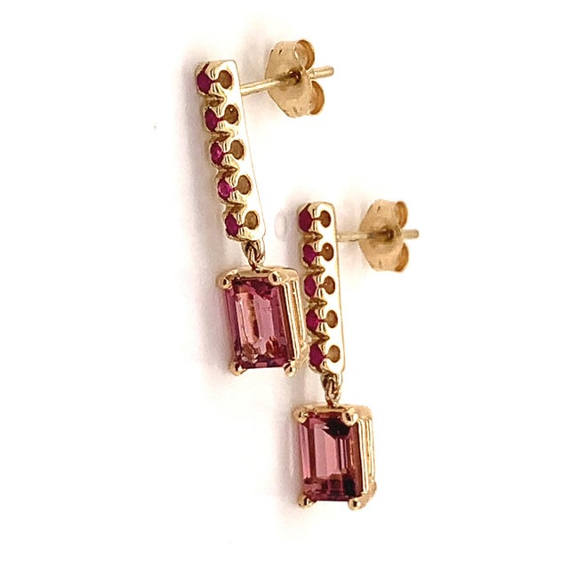 Natural Finely Faceted Quality Rubellite Tourmaline Ruby Earrings 14k Gold 1.25 TCW Certified $3,950 018676 This is a...