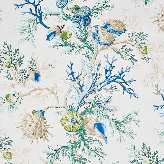 Contemporary Schumacher Del Tesoro Wallpaper in Blue & Green For Sale - Image 3 of 4