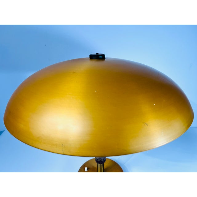 Mid-Century Modern Art Deco Danish Zenith Gold Table Lamp in Aluminum, Brass and Bakelite, 1960 For Sale - Image 15 of 18