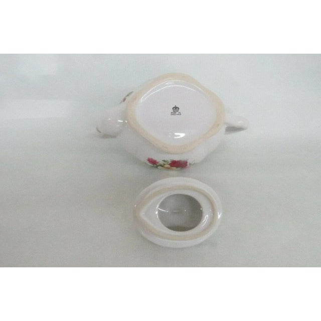 Vintage English Cabbage Roses Style Vintage Made in England Teapot For Sale - Image 4 of 13