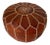 Moroccan Handcrafted Leather Brown Ottoman For Sale