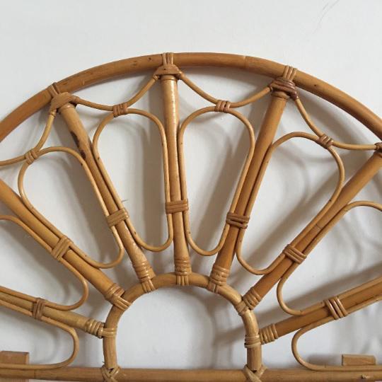 Brown Mid-Century Bamboo Single Headboard For Sale - Image 8 of 11