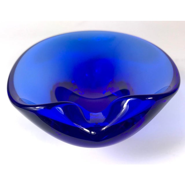 French Cobalt Blue Handblown Glass Soap Dish Chairish