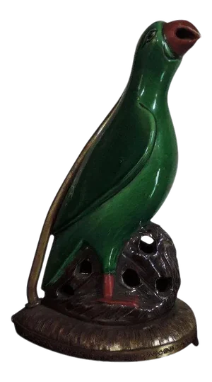 18th / 19th Century Chinese Export Porcelain Parrot Bird Figure Mounted as a Lamp