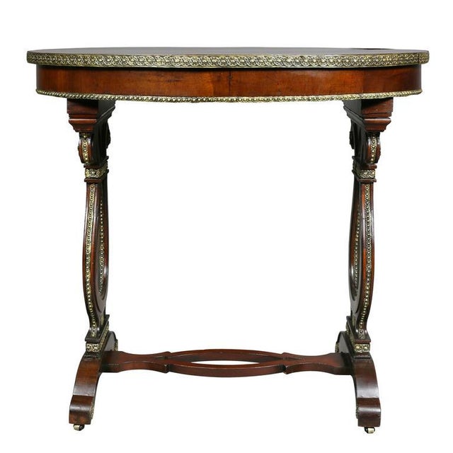 Russian Neoclassic Mahogany and Brass Mounted Table For Sale - Image 9 of 10