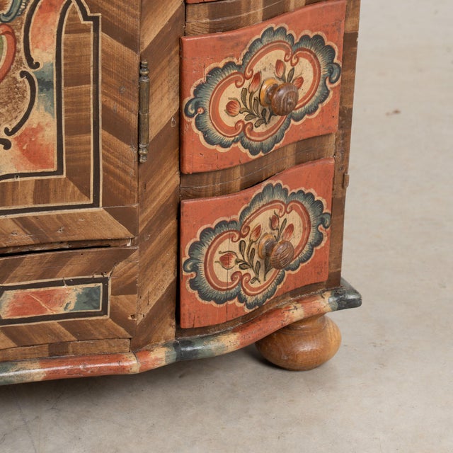 19th Century Austrian Original Hand-Painted Cabinet Chest of Drawers For Sale - Image 16 of 17