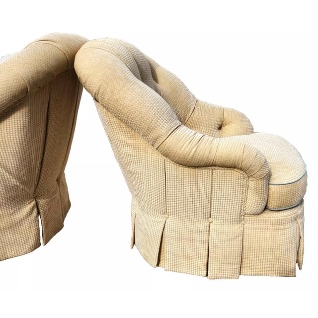 Beige Set of 4 Club Chairs English Oversized by Century Furniture For Sale - Image 8 of 12