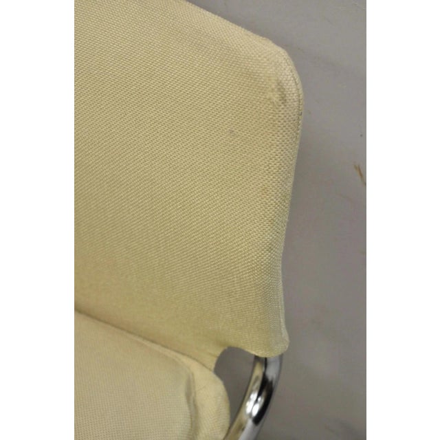 Metal Mid Century Modern Milo Baughman Style Tubular Chrome Cantilever Side Chair For Sale - Image 7 of 12