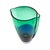Krosno Polish Art Glass Vase Green Over Blue Cased Modernist Form 11.5" For Sale - Image 13 of 14