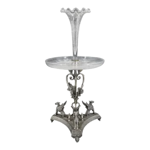 Late 19th Century James Deakin and Sons, Sheffield Glass & Silver Plate Epergne