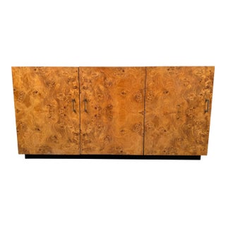 Late 20th Century Burled Maple Mid-Century Sideboard For Sale