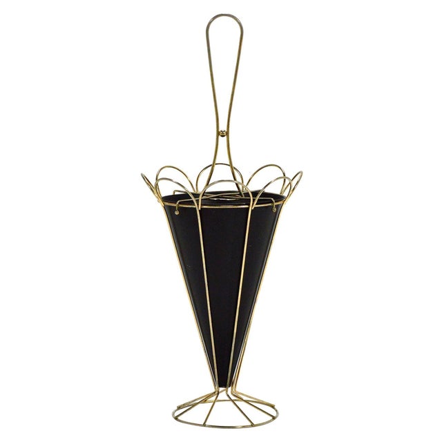 Whimsical Brass Umbrella Stand For Sale In Chicago - Image 6 of 6