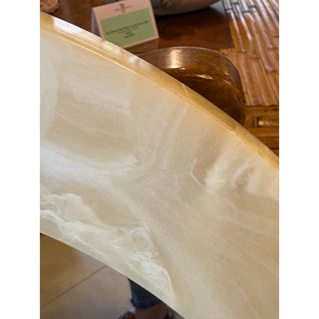 Vintage Modern 1970s Arched Onyx Marble Stone Wall Mirror For Sale - Image 11 of 12