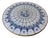 Important Bjørn Wiinblad Mid-Century Danish Modern Blue & White Ceramic Tile Top Round Coffee Table For Sale