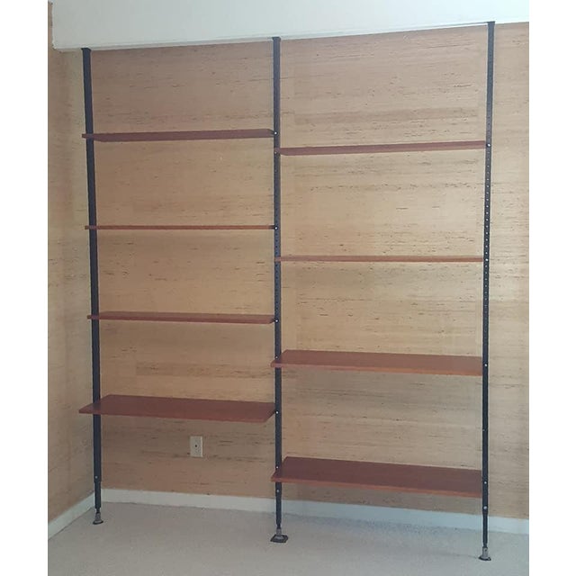 1950s Vintage Ulrich P Wieser Style Swiss Teak Wall Unit Bookcase