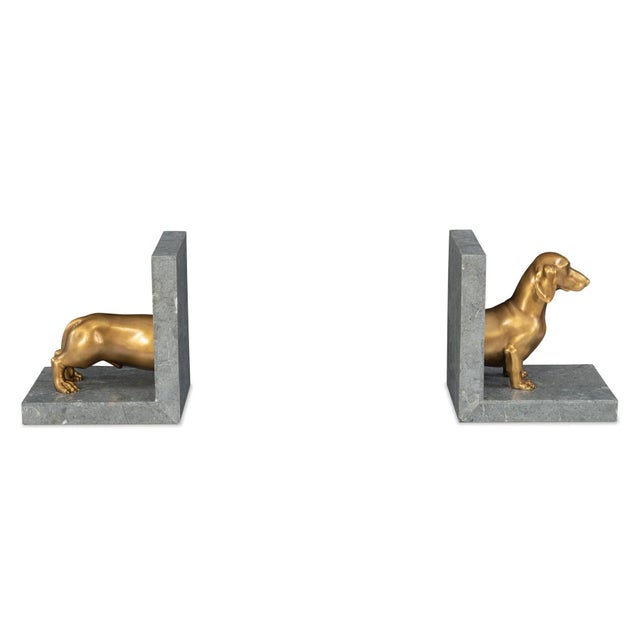 Metal Maitland-Smith Dachshund Bookend For Sale - Image 7 of 7