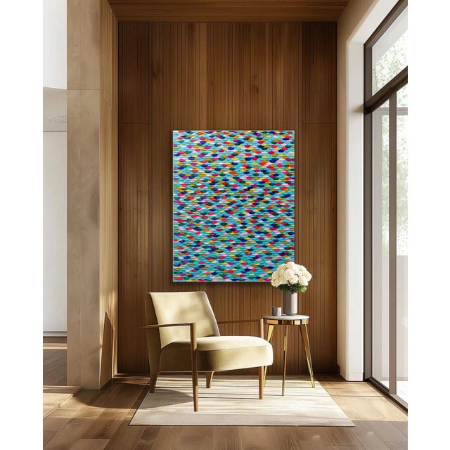 This abstract painting, “Can’t Even Count them All” was created with a thick acrylic paint. Each “petal” represents a...