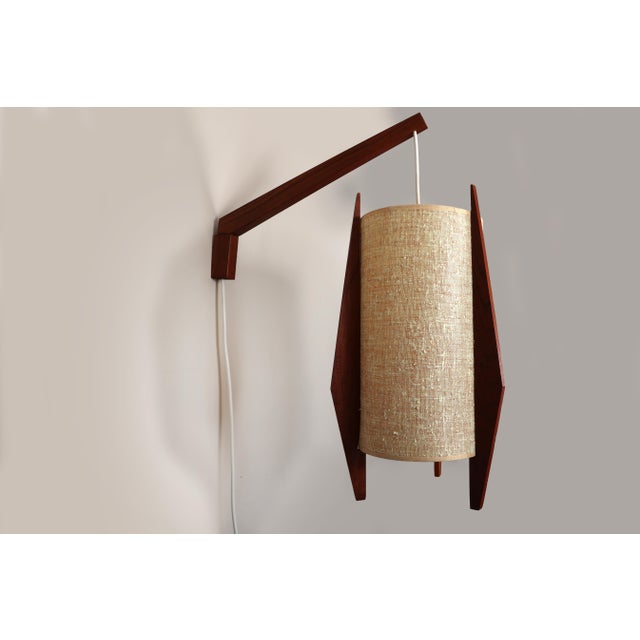 Temde Leuchten Vintage Mid-Century Modern Scandinavian Teak Hanging Lamp For Sale - Image 4 of 15
