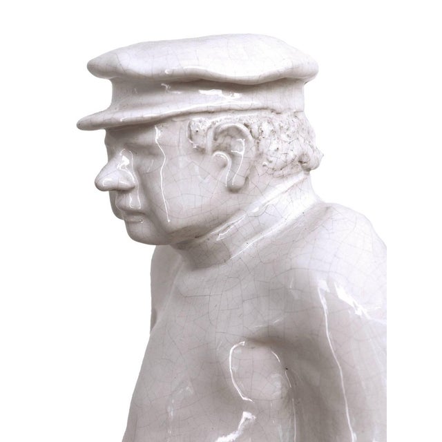 Art Deco White Craquelé Sculpture For Sale - Image 3 of 8