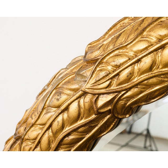 Large Ferguson Copeland Giltwood Lauren Wreath Mirror 4 Ft For Sale - Image 15 of 17