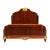 Paul Sormani Style Antique French Provincial Louis XV Burled Mahogany and Gold Gilt Queen Size Bed For Sale