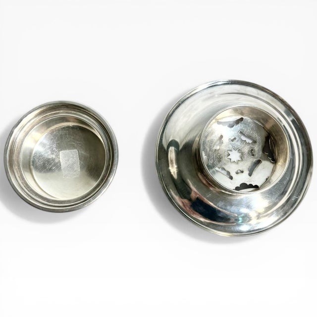 Metal Vintage French Silver Plate Coquillor Butter Press For Sale - Image 7 of 16