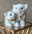Excellent Pre-Owned Condition. Enchanting moulded earthenware conjoined kitty cat statuette, adorned with a whimsical...