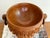 Vintage Carved Burl Wood Bowl With Ring Handles For Sale - Image 6 of 8