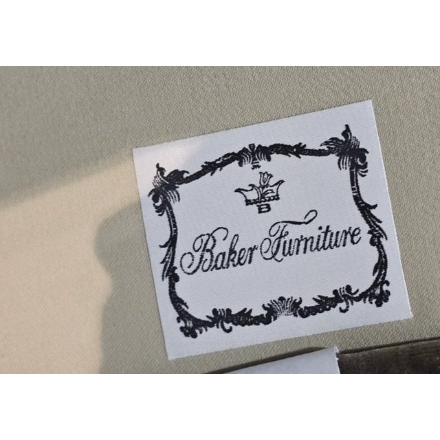 Pair of Late 20th Century Baker Furniture Slipper Chair Lounge Chair High End Velvet Upholstery For Sale - Image 9 of 10