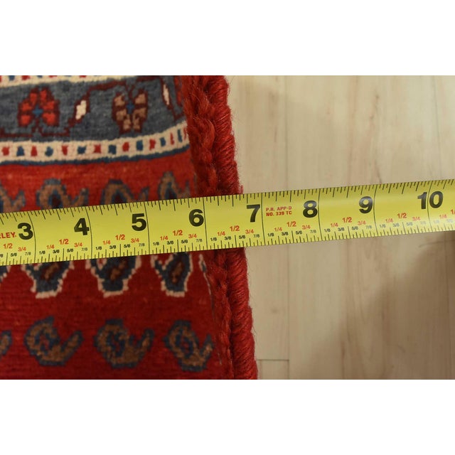 Mahal Runner 3’9” X 10′ Red Wool Vintage Tribal Hand-Knotted Oriental Rug For Sale - Image 11 of 13
